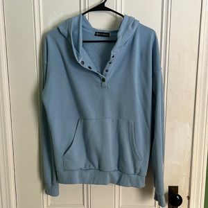 Baby blue snap neck hoodie